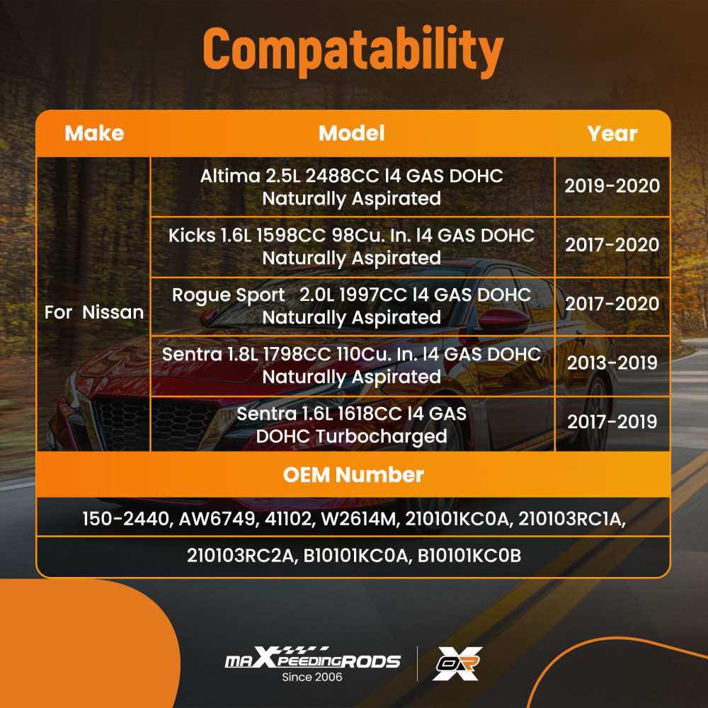 Engine Coolant Water Pump compatible for Nissan Altima 2.5L 2019-2020 AW6749 Direct Replace