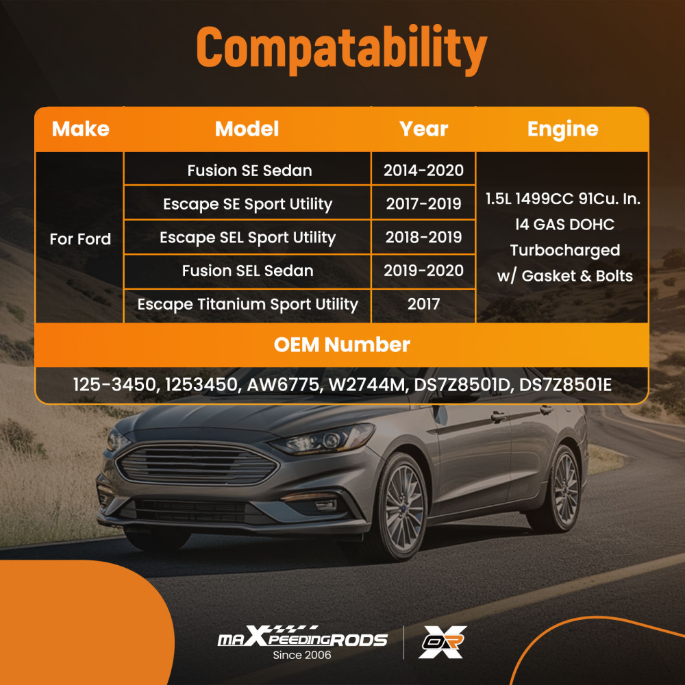 Coolant Water Pump Assembly compatible for Ford Fusion/Escape 1.5L 14-20 AW6775