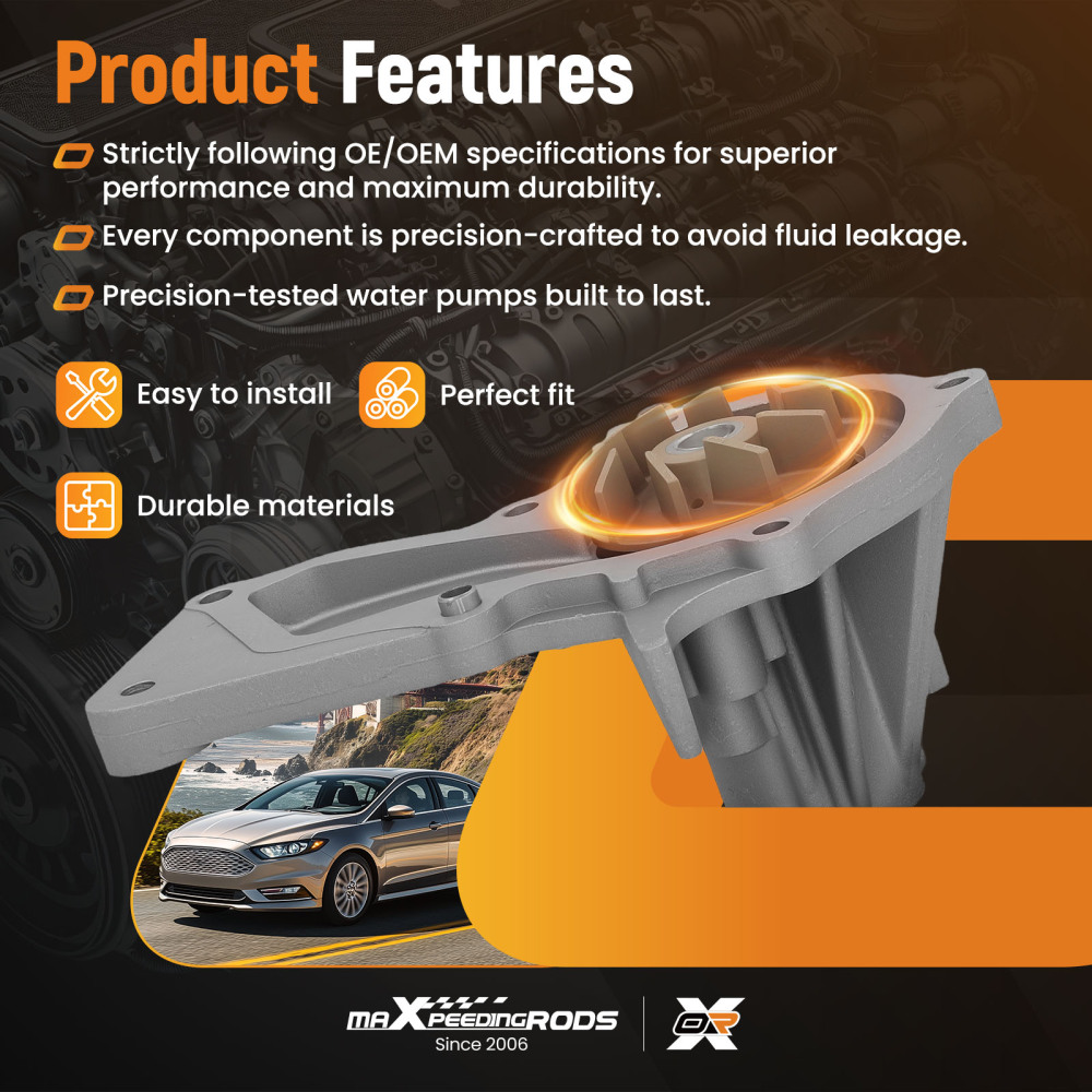 Coolant Water Pump Assembly compatible for Ford Fusion/Escape 1.5L 14-20 AW6775