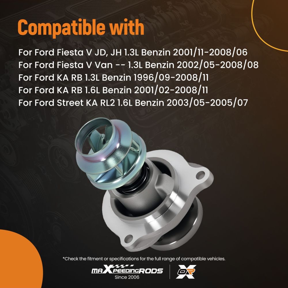 Pompa del Liquido di Raffreddamento compatibile per Ford Fiesta V JD JH 1.3L 01-08 AW8931