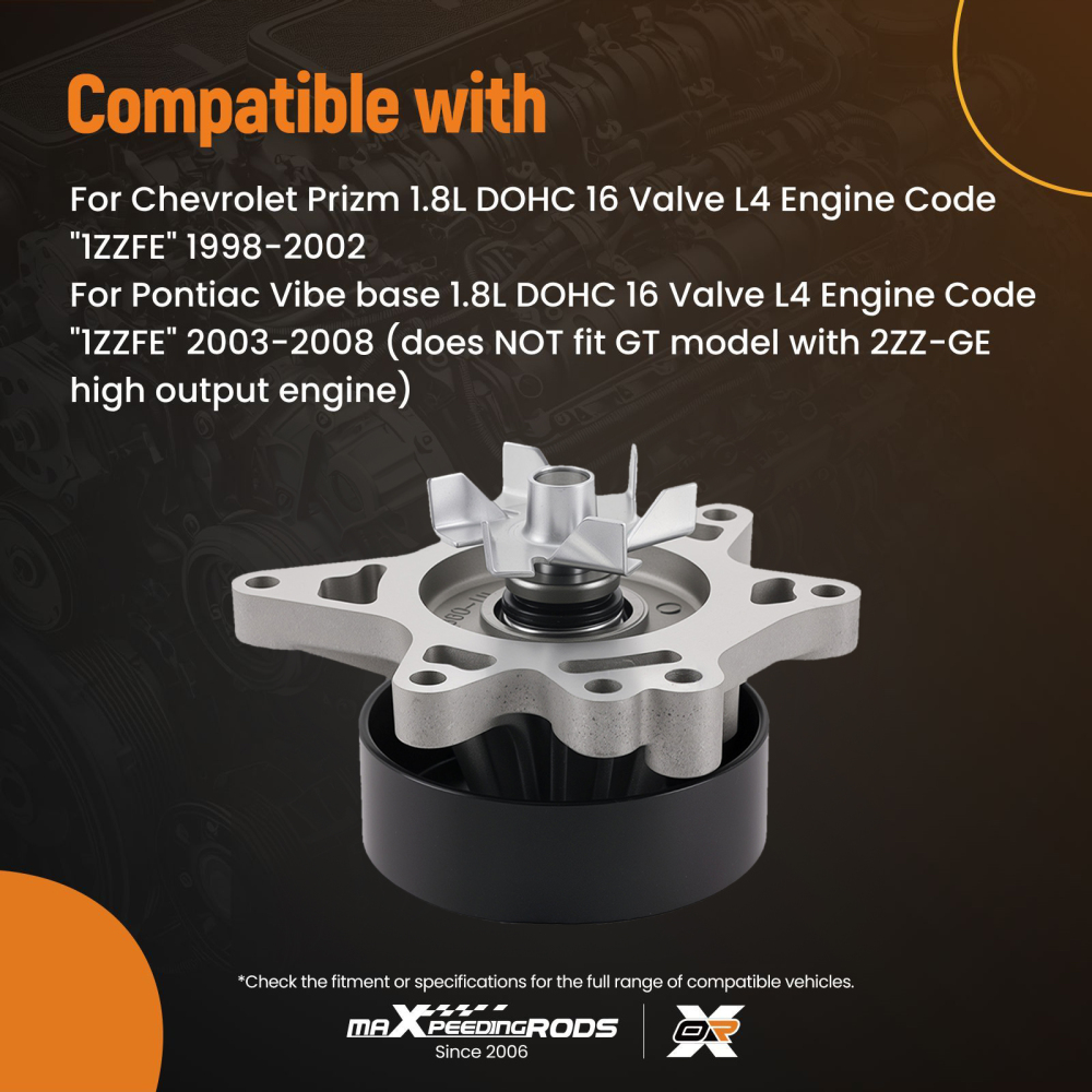 Pompa Acqua compatibile per Toyota Celica MR2 Spyder 1.8L 2000-2005 1610009080