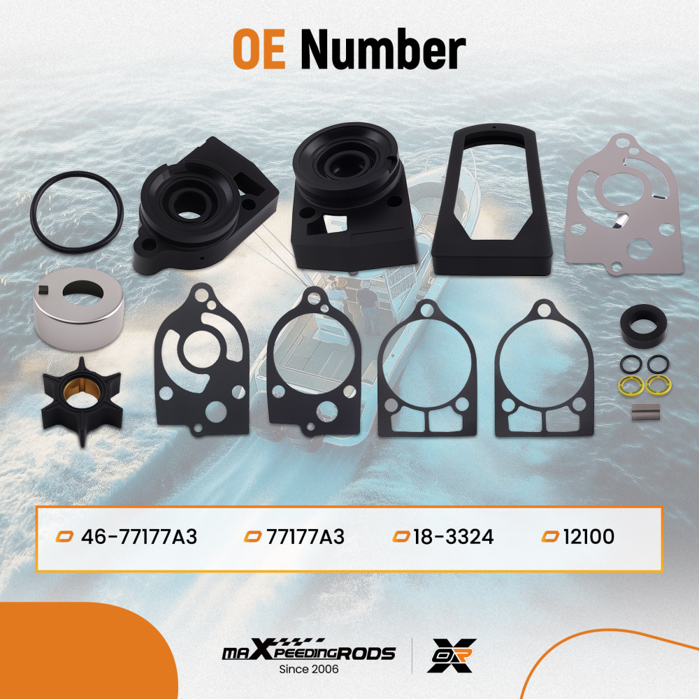 Impeller Kit compatible for Mercury 35HP 2 Cyl 6445653Up 1984-1989 46-77177A3