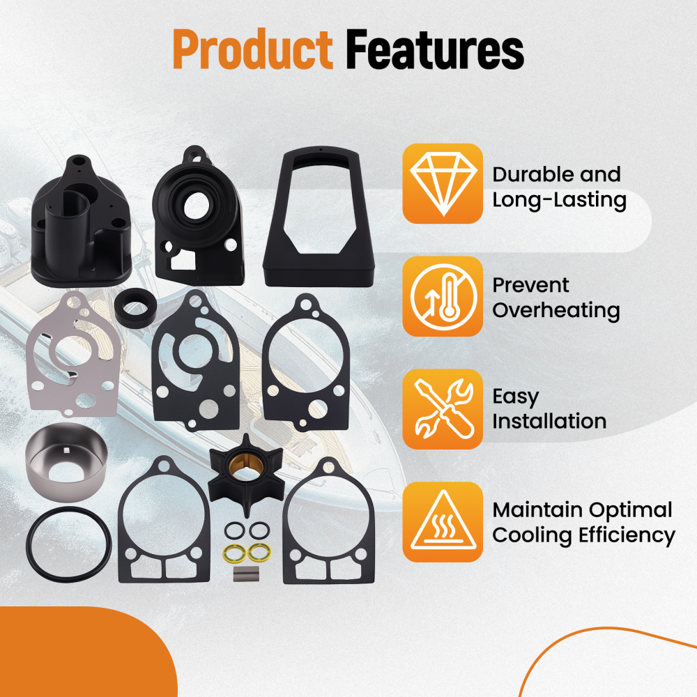 Impeller Kit compatible for Mercury 35HP 2 Cyl 6445653Up 1984-1989 46-77177A3