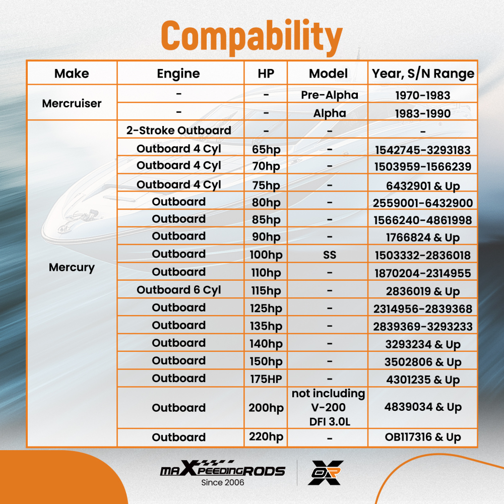 Complete Impeller compatible for Mercury 200HP 220HP Outboard 1970-1990 18-3517