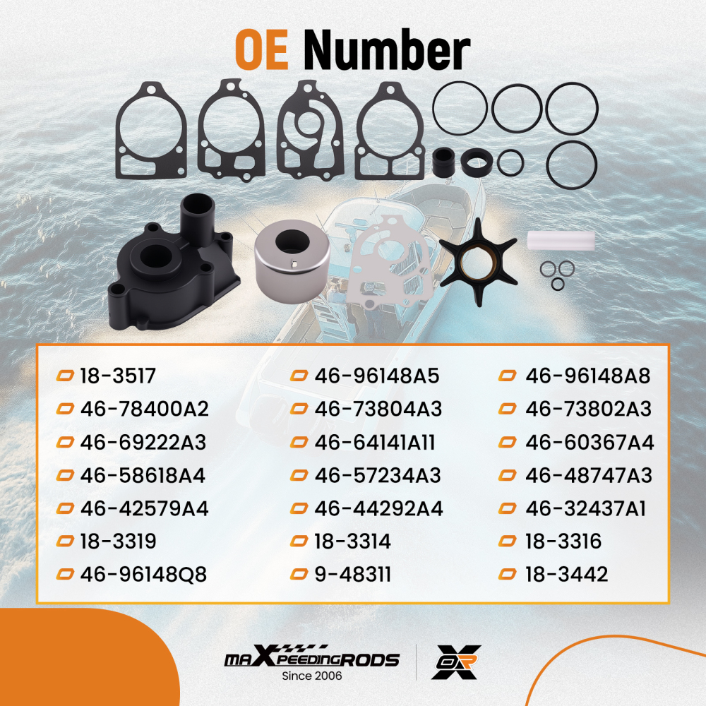 Complete Impeller compatible for Mercury 200HP 220HP Outboard 1970-1990 18-3517