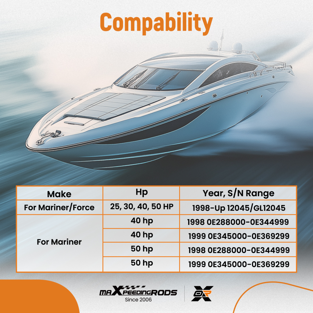 Impeller Kit compatible for Mariner 40 50 HP 1998-1999 821354A2 47-821354A1