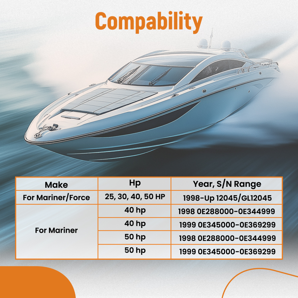 Kit Pompe à Eau compatible pour Mariner 25-50 CV 1998+ 47-821354A1 821354A1 18-4531