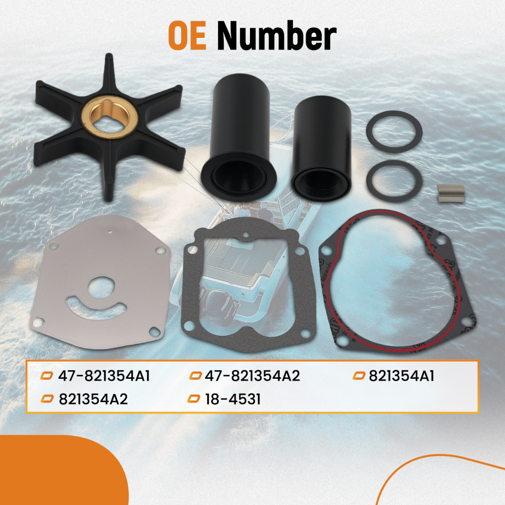 Kit Pompe à Eau compatible pour Mariner 25-50 CV 1998+ 47-821354A1 821354A1 18-4531