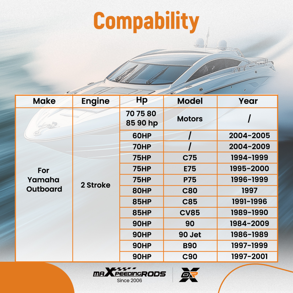 Impeller Kit compatible for Yamaha 2 Stroke 60 70 75 80 85 90HP Outboard 18-3370
