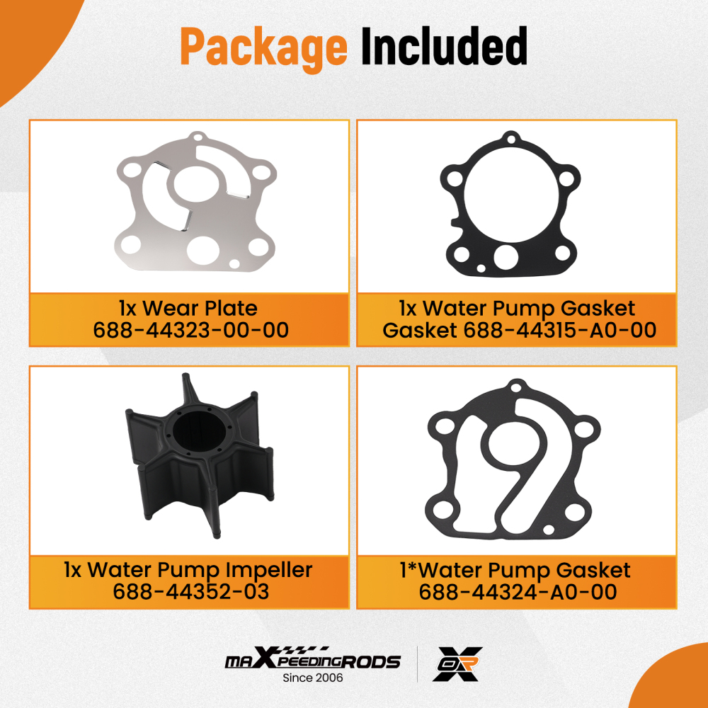 Impeller Kit compatible for Yamaha 2 Stroke 60 70 75 80 85 90HP Outboard 18-3370