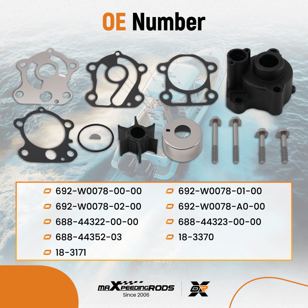 Impeller Kit compatible for Yamaha 2-Str 60 70 75 80 85 90 HP 692-W0078 18-3370