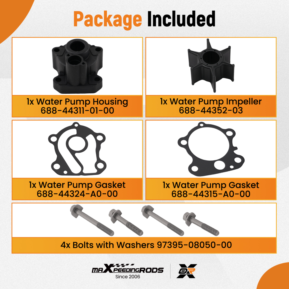 Impeller Kit compatible for Yamaha 2-Str 60 70 75 80 85 90 HP 692-W0078 18-3370