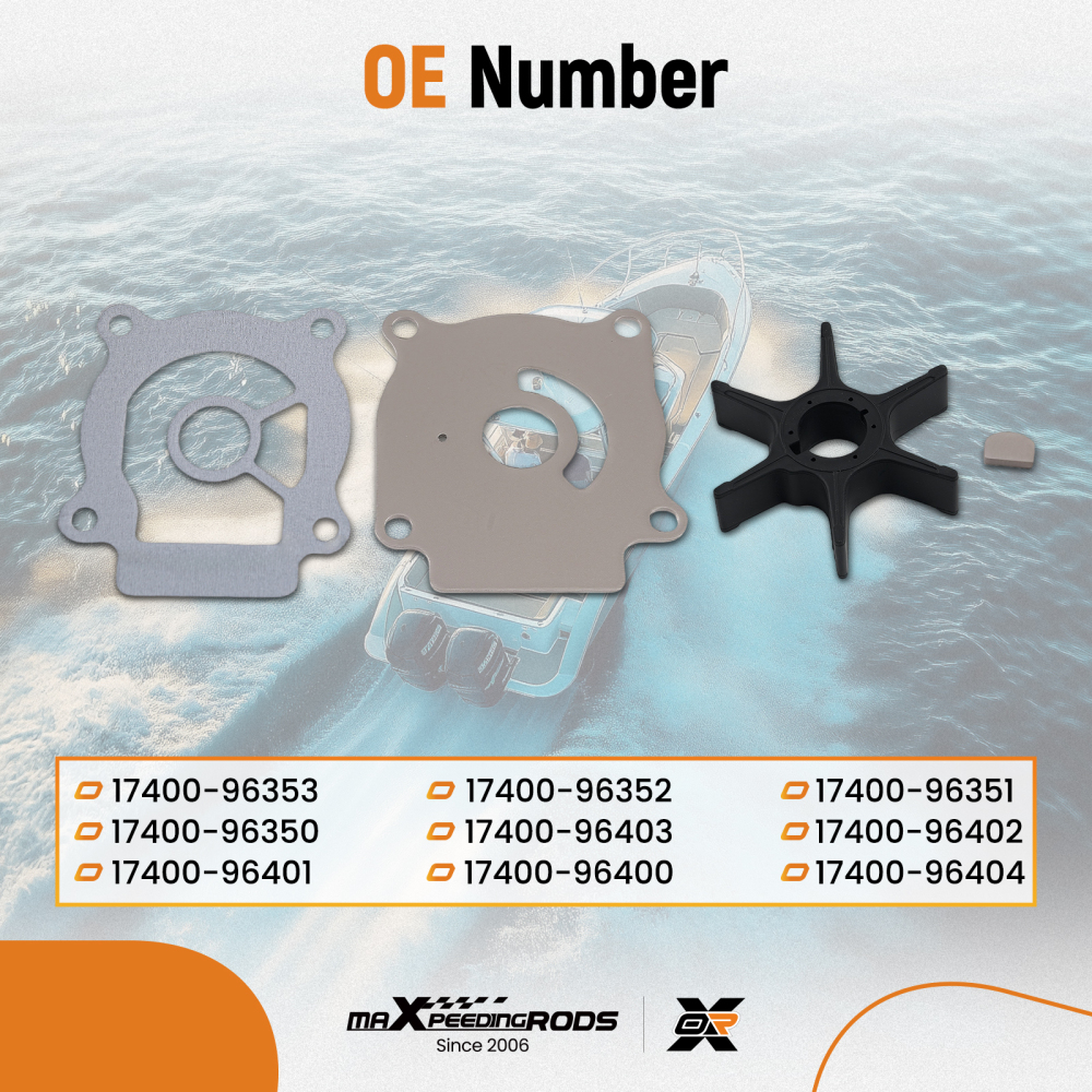 Impeller Kit compatible for Suzuki 2-Stroke 4-Stroke Outboard 20-50HP 1984-Up 17400-96353