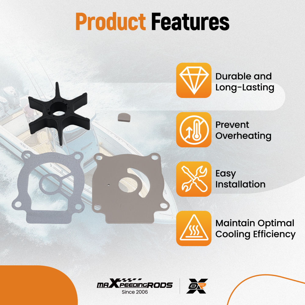 Impeller Kit compatible for Suzuki 2-Stroke 4-Stroke Outboard 20-50HP 1984-Up 17400-96353