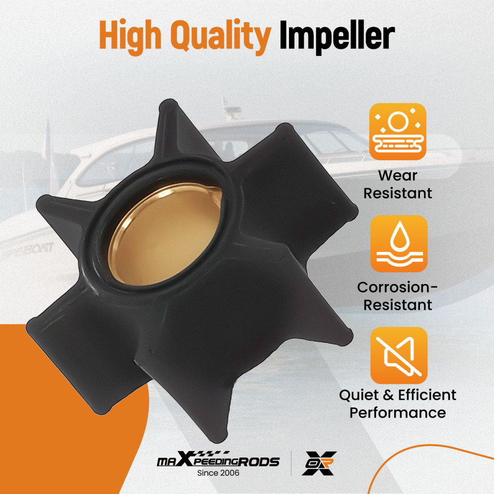 Impeller Kit compatible for Mercury 4 4.5 7.5 9.8HP Outboard 47-89981T1 89981Q1