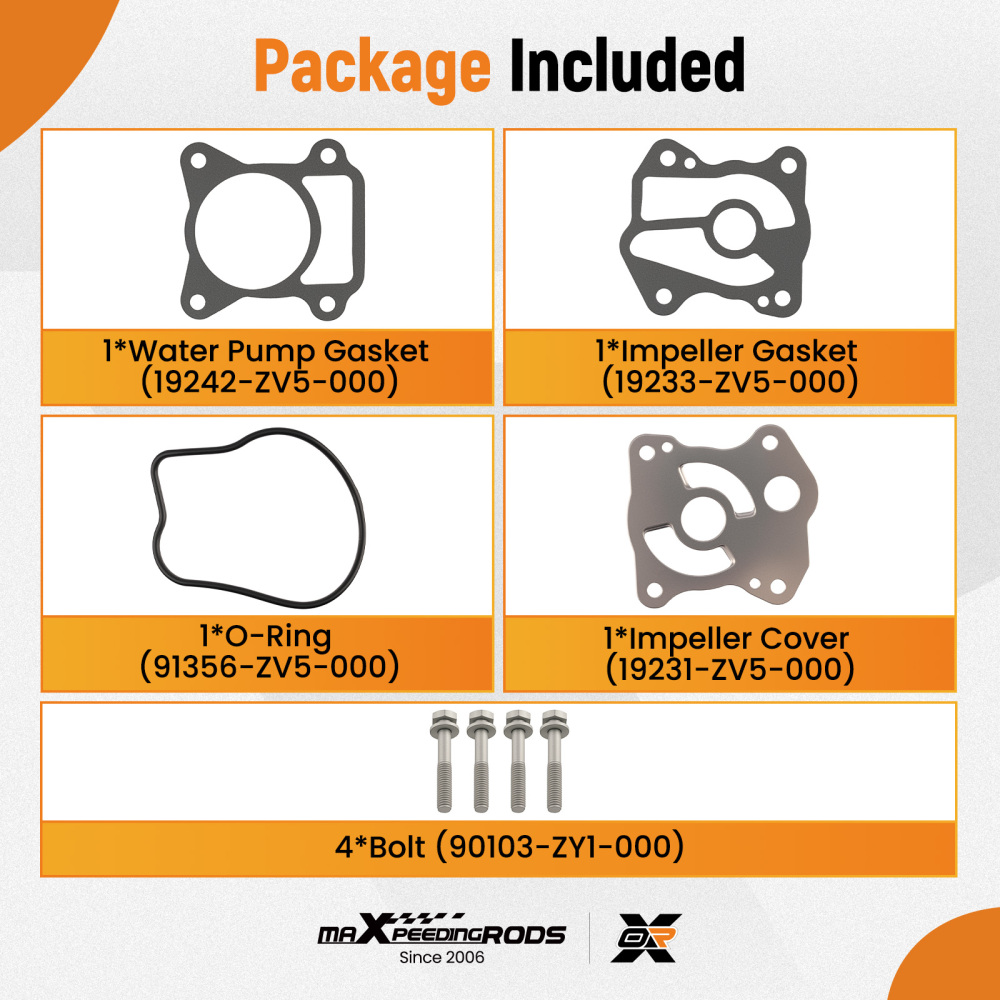 Impeller Complete Kit compatible for Honda 4-Stroke BF40A BF50A 06193-ZV5-020