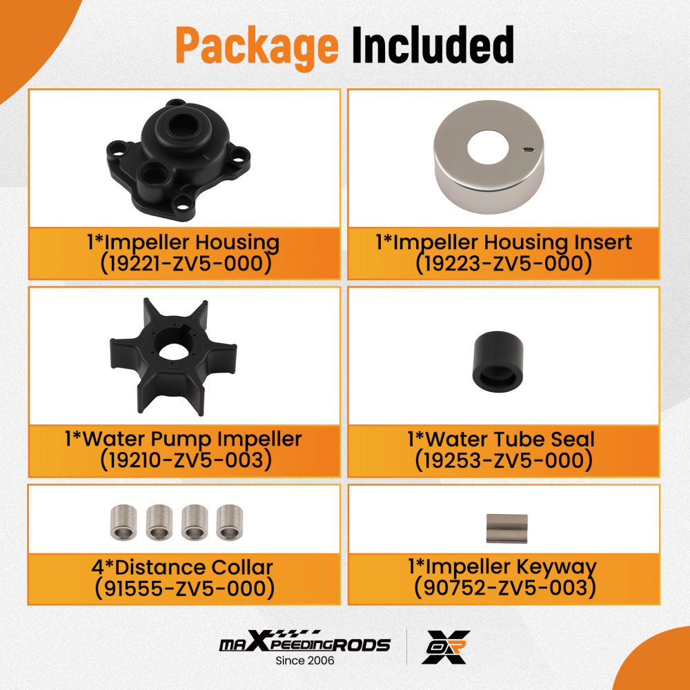 Impeller Complete Kit compatible for Honda 4-Stroke BF40A BF50A 06193-ZV5-020