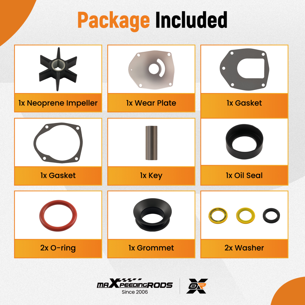 Impeller Kit compatible for Mercury 100-125HP 4cyl 2-Cycle Outboard 47-43026Q06