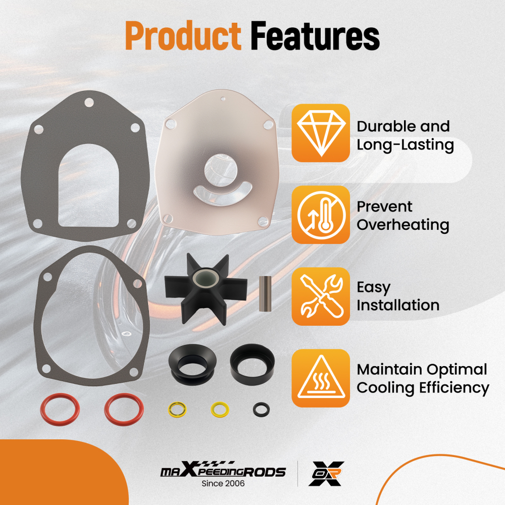 Impeller Kit compatible for Mercury 100-125HP 4cyl 2-Cycle Outboard 47-43026Q06