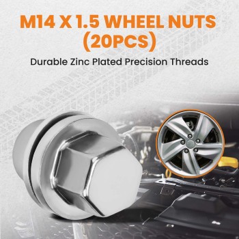 Full Stainless Steel Alloy Wheel Nut Set compatible for Land rover Range compatible for rover 2005-2014