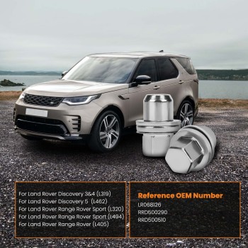 Full Stainless Steel Alloy Wheel Nut Set compatible for Land rover Range compatible for rover 2005-2014