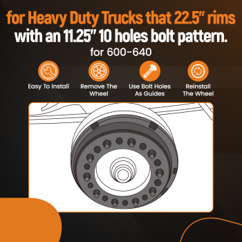 Pair 22.5 Drive Axle Wheel Balancer for Heavy Duty Trucks 600-640 10 Bolt Holes