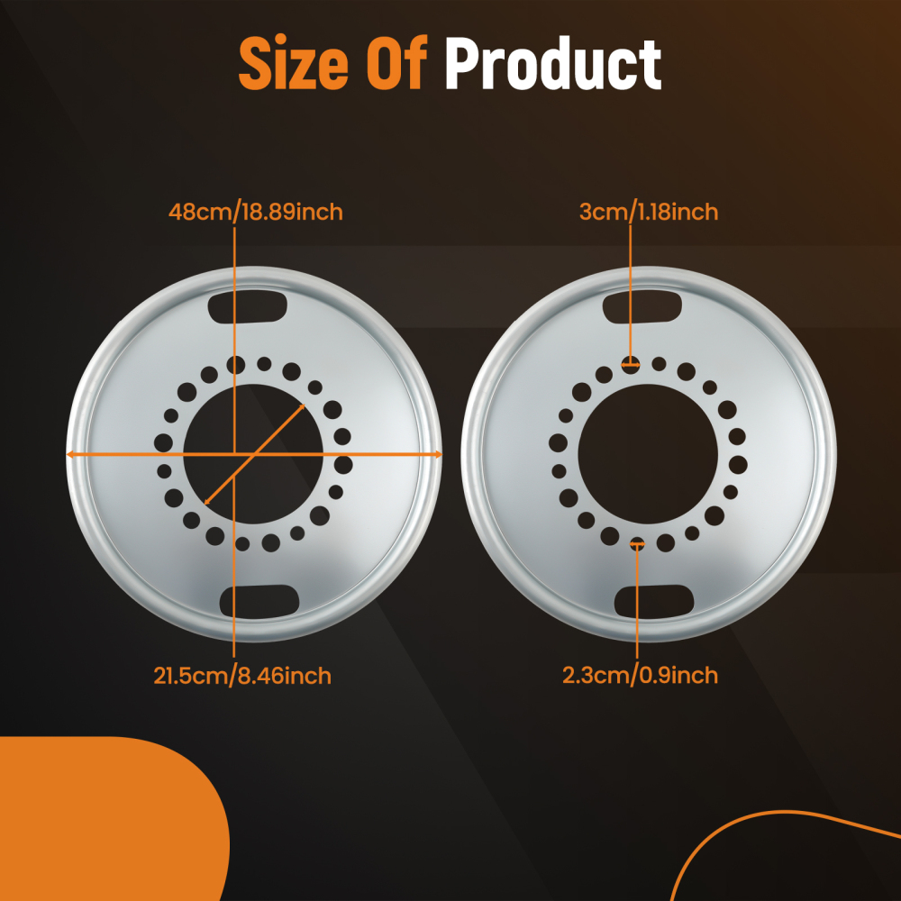 Pair 22.5 Drive Axle Wheel Balancer for Heavy Duty Trucks 600-640 10 Bolt Holes