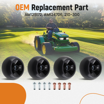 4 Pack AM125172 Plastic Deck Gauge Wheel Kit For 200 Series 240 245 260 265 285