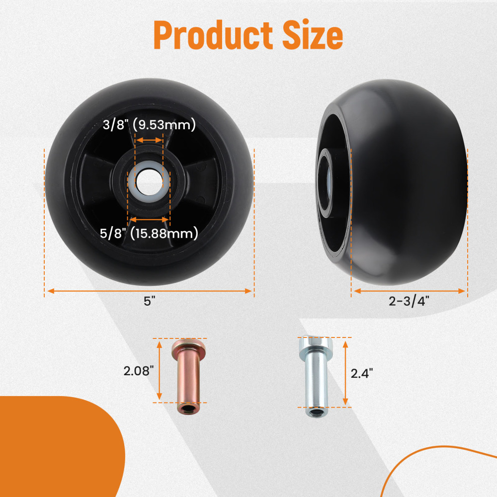 4 Pack AM125172 Plastic Deck Gauge Wheel Kit For 200 Series 240 245 260 265 285