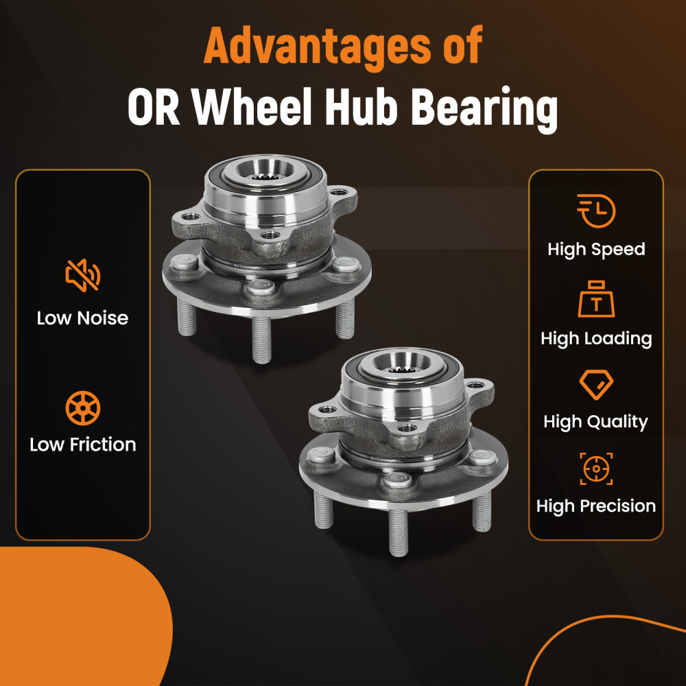 AWD Pair (2) Rear Wheel BearingHubs Assembly compatible for Ford Fusion 2013 2014 2015