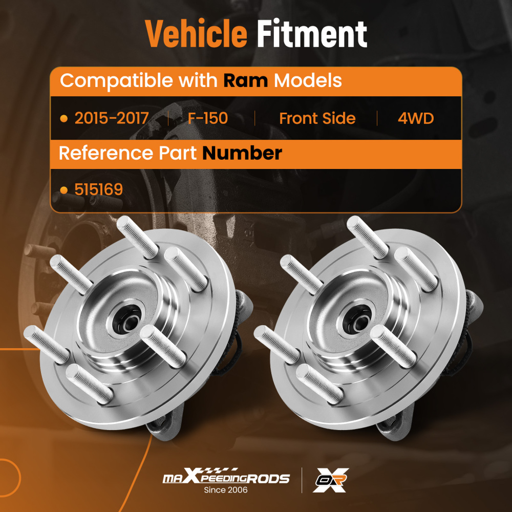 Front Wheel Bearing Hub compatible for F-150 V6 2.7L Petrol 4WD Only 515169 2015-2017