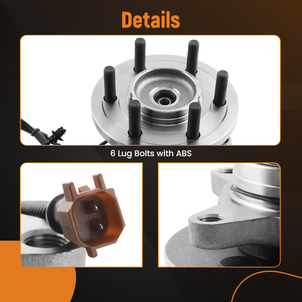 2 PCS Front Wheel Bearing and Hub Assembly with ABS6-Lug compatible for Ford F150 18-20