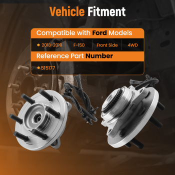 2 PCS Front Wheel Bearing and Hub Assembly with ABS6-Lug compatible for Ford F150 18-20