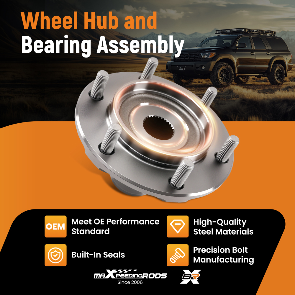 6 Lugs Front Wheel HubBearing Kit compatible for Toyota 4Runner/Sequoia 2WD 96-07 517011