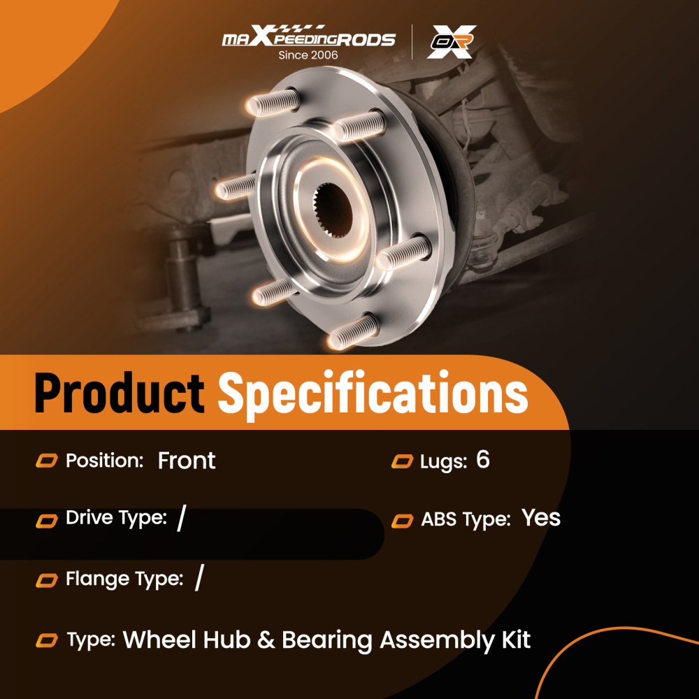 6 Lugs Front Wheel HubBearing Kit compatible for Toyota 4Runner/Sequoia 2WD 96-07 517011