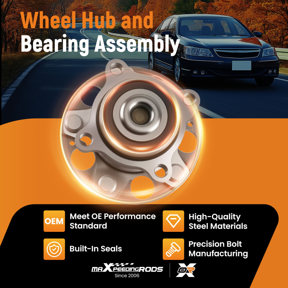 5 Lug Rear LH RH Wheel Hub Bearing compatible for Honda Accord 2008-2012 compatible for Acura TSX 712353