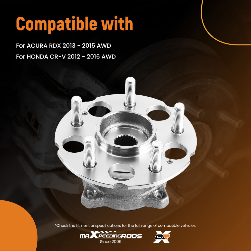 Rear LH RH Wheel Hub Kit compatible for Honda CR-V compatible for Acura RDX 2012-2016 BR930909 AWD ABS