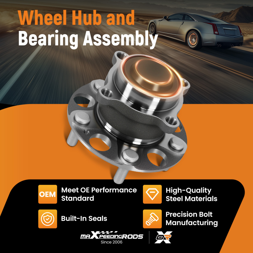 5 Bolt Rear Wheel Bearing Hub Assembly compatible for Honda Accord 13-2020 TLX HJ3736