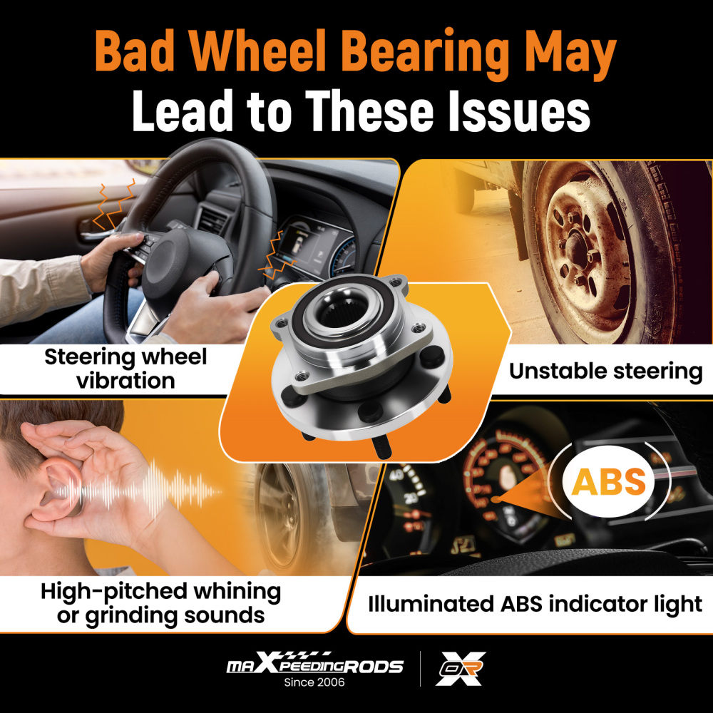 5 Bolt Front Wheel Hub Assembly compatible for Chrysler 200 2011-2014 513263 WE60909