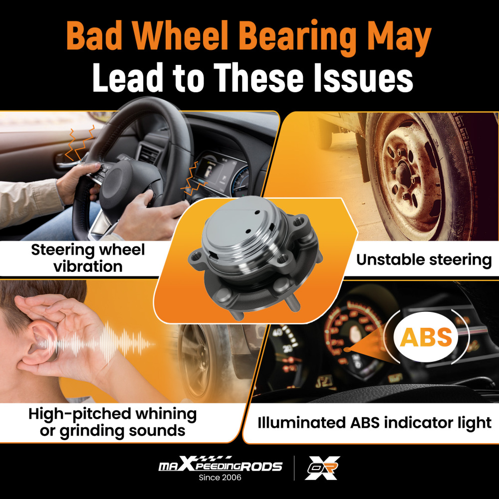 5-Lug Front Wheel Hub Assembly compatible for Infiniti G25 G35 G37 RWD 2007-2013 513334