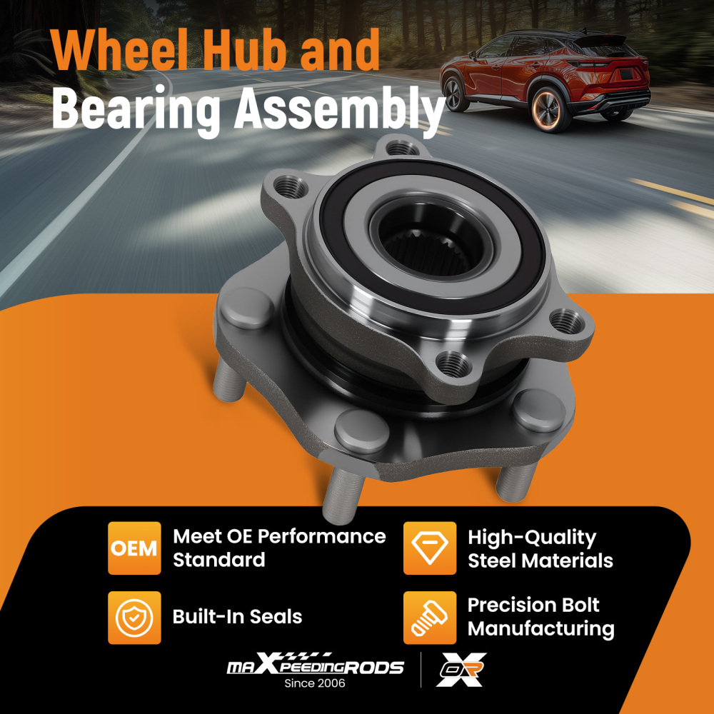 Front Wheel Hub Assembly compatible for Nissan Rogue 2014-2023 BR930992 with ABS Sensor