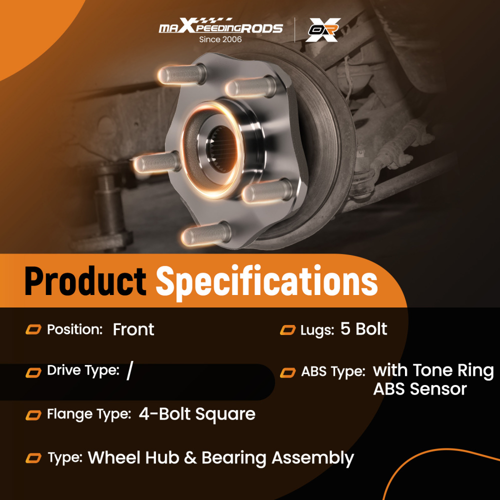 Front Wheel Hub Assembly compatible for Nissan Rogue 2014-2023 BR930992 with ABS Sensor