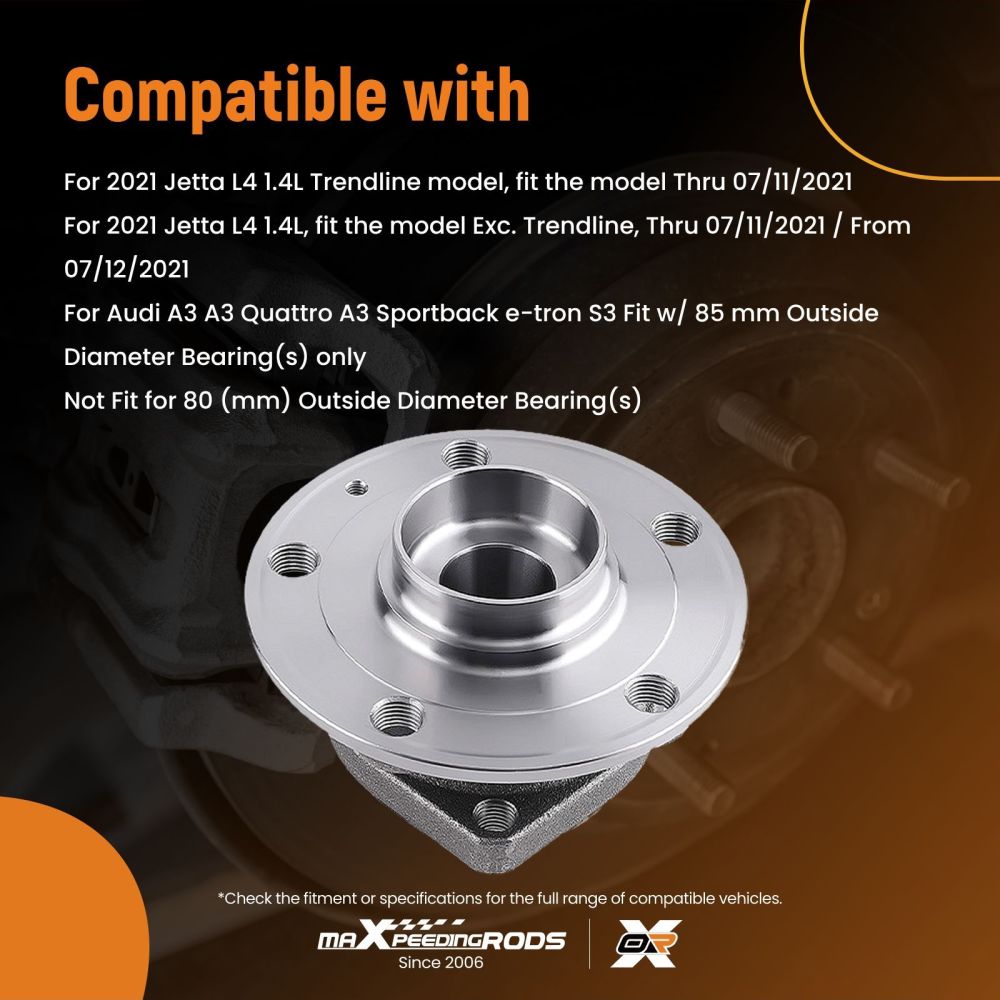 Front Wheel Bearing Hub Assembly For Volkswagen Tiguan 2018 - 2023 5 Stud 513379