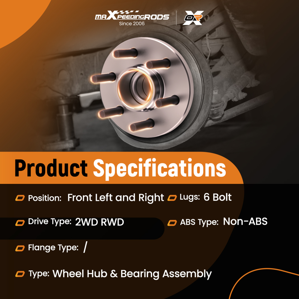 2WD Front Wheel Hub Bearing 515032 compatible for Dodge Dakota Durango 1997-2004 6 Lugs