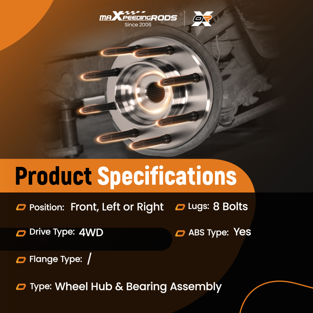 8 Bolt Wheel Hub Assembly 515058 compatible for Chevy Silverado GMC Sierra 2500HD 2001-2006