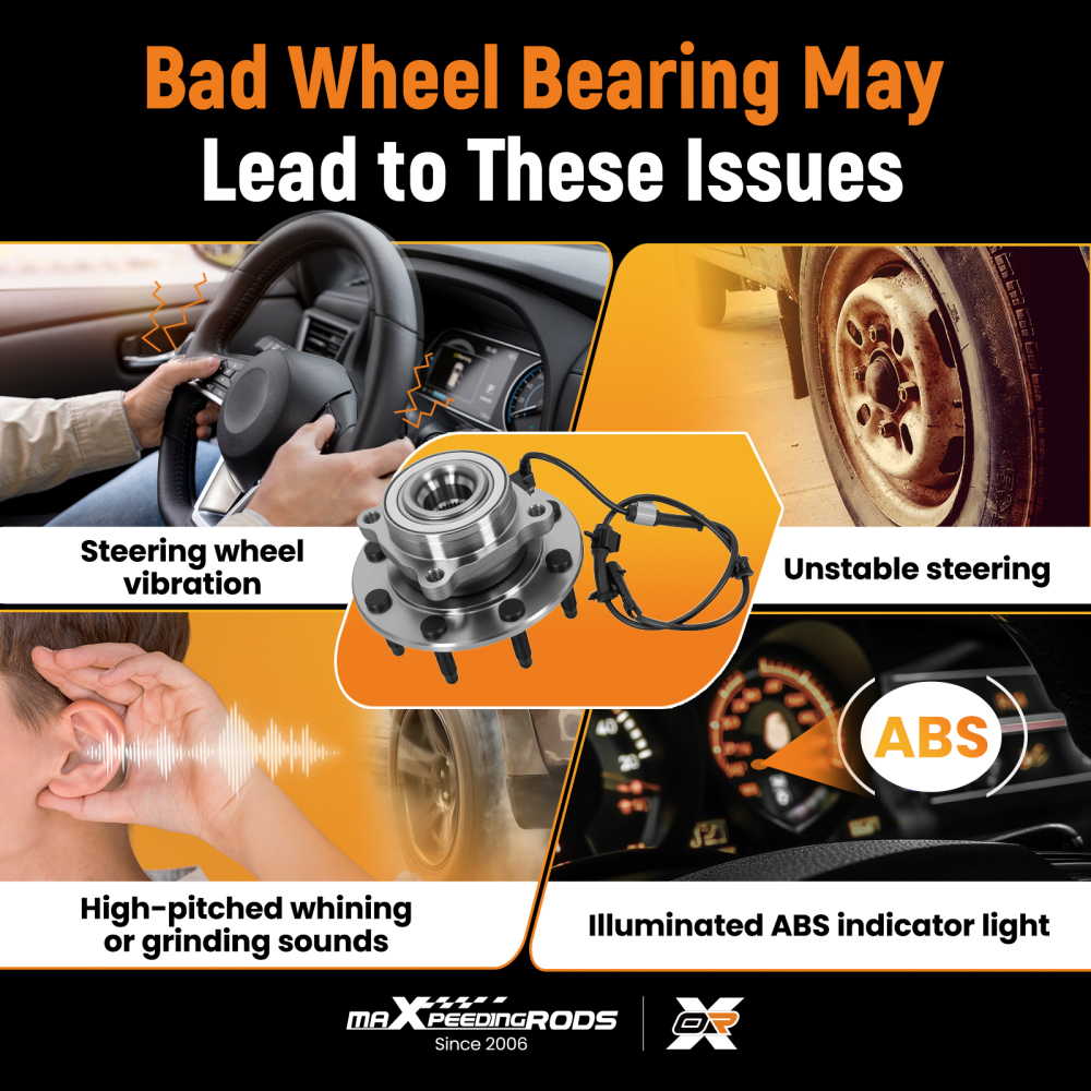 8 Bolt Wheel Hub Assembly 515058 compatible for Chevy Silverado GMC Sierra 2500HD 2001-2006