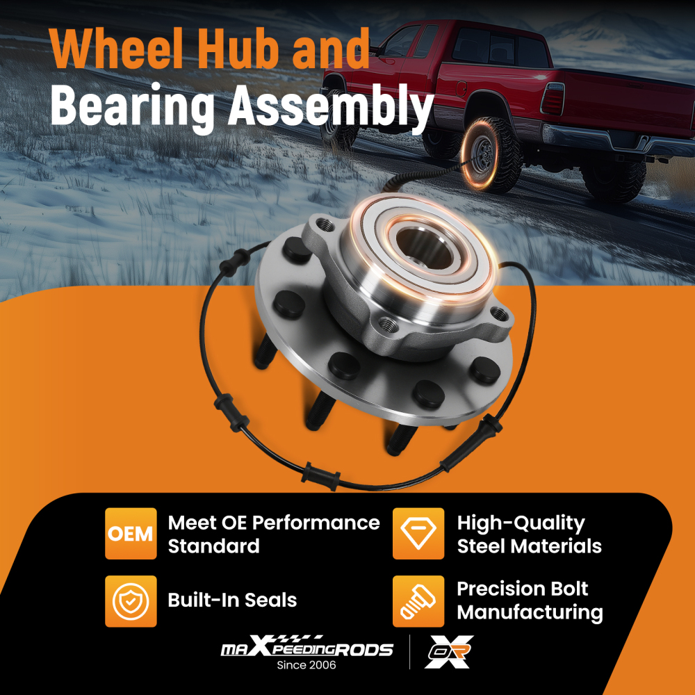 4WD Front Hub 515061 compatible for Dodge Ram 2500/3500 03-05 8-Bolt ABS Bearing Complete