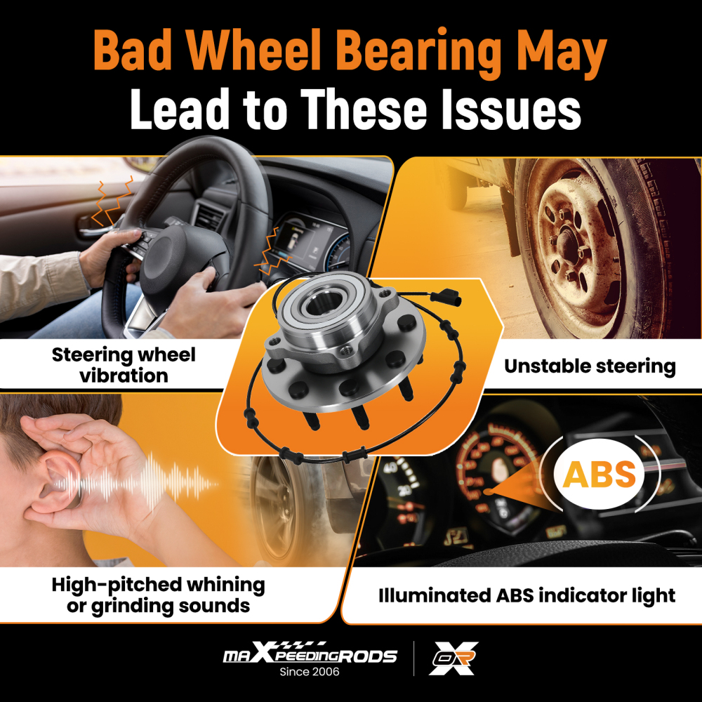 4WD Front Hub 515061 compatible for Dodge Ram 2500/3500 03-05 8-Bolt ABS Bearing Complete