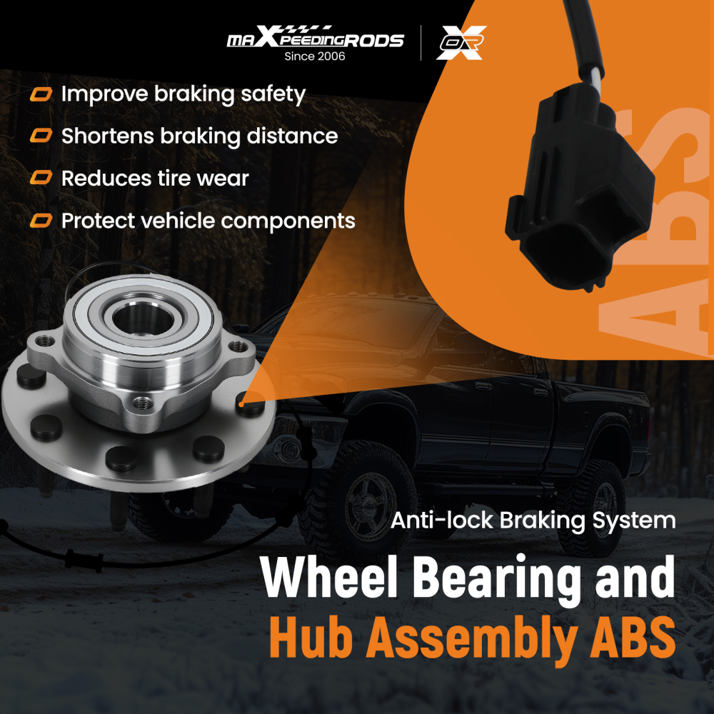 4WD Front Hub 515061 compatible for Dodge Ram 2500/3500 03-05 8-Bolt ABS Bearing Complete