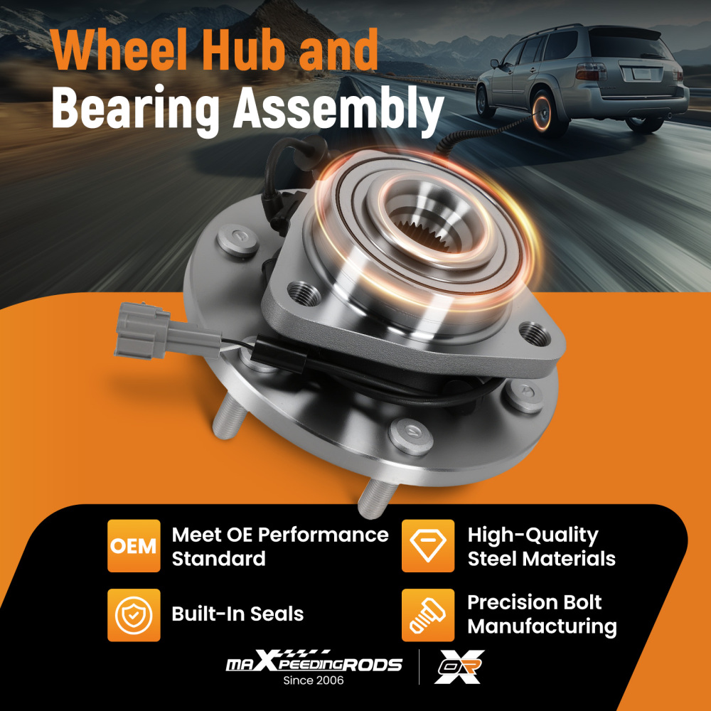 Front Wheel Bearing and Hub 6 Bolt compatible for Nissan Pathfinder / Armada 04-07 BR930637